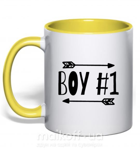 Чашка с цветной ручкой Boy 1 Солнечно желтый фото