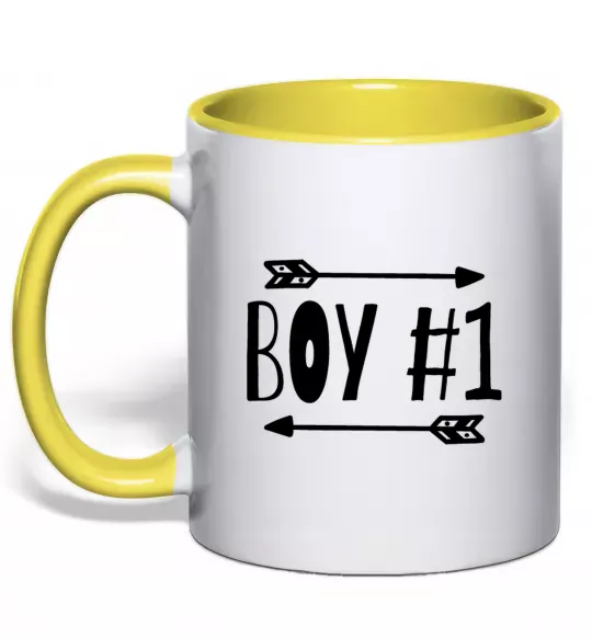 Чашка з кольоровою ручкою Boy 1 Сонячно жовтий фото