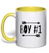 Чашка с цветной ручкой Boy 1 Лимонный фото