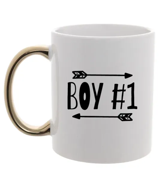Чашка з кольоровою ручкою Boy 1 Золото фото