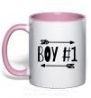 Чашка с цветной ручкой Boy 1 Нежно розовый фото