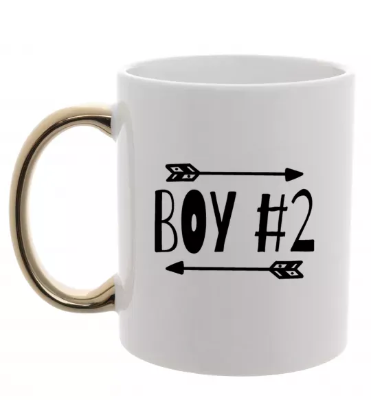 Чашка з кольоровою ручкою Boy 2 Золото фото