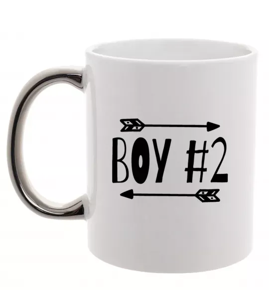 Чашка з кольоровою ручкою Boy 2 Срібло фото
