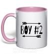 Чашка з кольоровою ручкою Boy 2 Ніжно рожевий фото