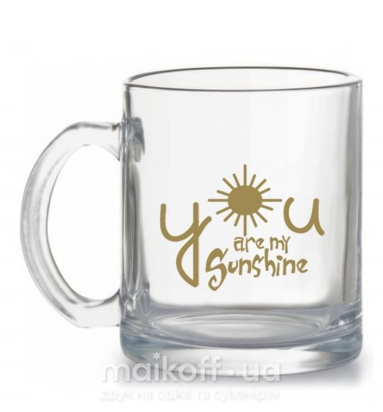 Чашка стеклянная You are my sunshine Прозрачный фото