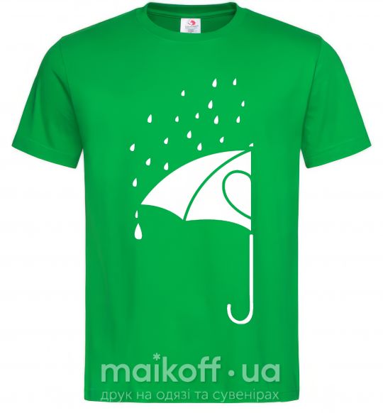Мужская футболка Umbrella man Зеленый фото