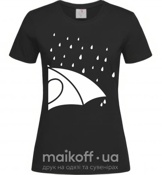 Жіноча футболка Umbrella woman Чорний фото