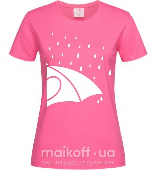 Жіноча футболка Umbrella woman Яскраво-рожевий фото