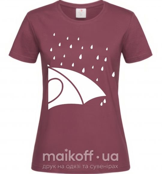 Жіноча футболка Umbrella woman Бордовий фото