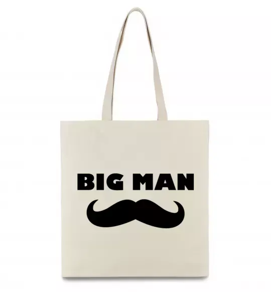 Еко-сумка Big man mustache Бежевий фото