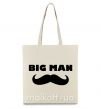 Еко-сумка Big man mustache Бежевий фото