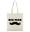 Еко-сумка Big man mustache Бежевий фото