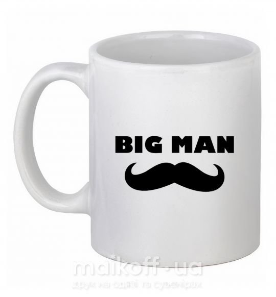 Чашка керамическая Big man mustache Белый фото