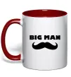 Чашка с цветной ручкой Big man mustache Красный Чашка с цветной ручкой Big man mustache Красный фото