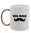 Чашка с цветной ручкой Big man mustache Золото Чашка с цветной ручкой Big man mustache Золото фото