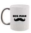 Чашка с цветной ручкой Big man mustache Серебро Чашка с цветной ручкой Big man mustache Серебро фото
