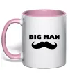 Чашка с цветной ручкой Big man mustache Нежно розовый Чашка с цветной ручкой Big man mustache Нежно розовый фото