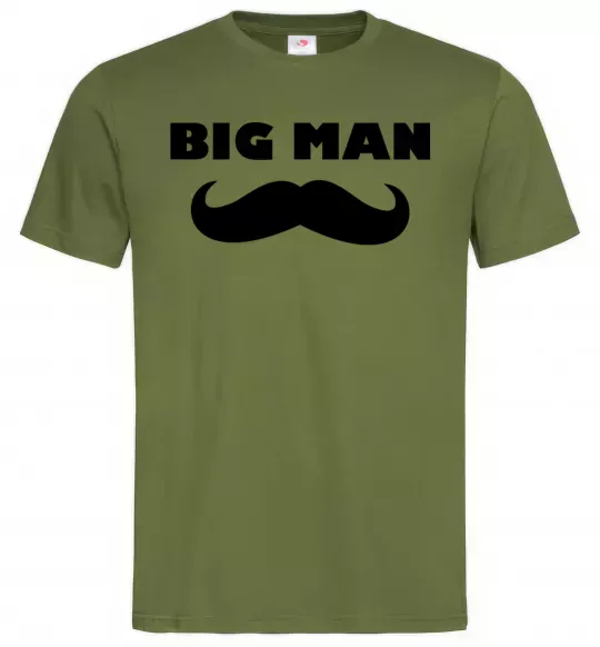 Чоловіча футболка Big man mustache Оливковий фото