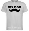 Мужская футболка Big man mustache Серый фото