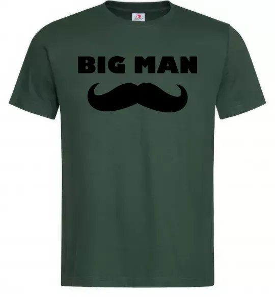 Чоловіча футболка Big man mustache Темно-зелений фото