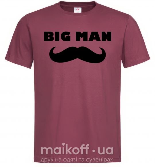 Мужская футболка Big man mustache Бордовый фото