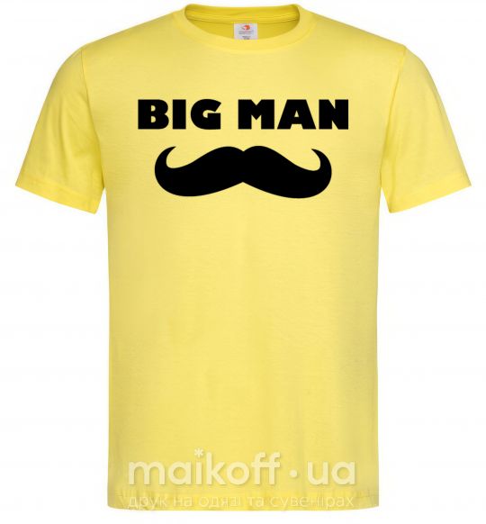 Мужская футболка Big man mustache Лимонный фото