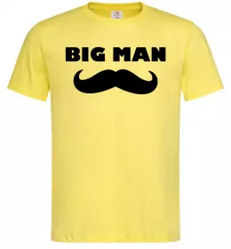 Мужская футболка Big man mustache Лимонный фото