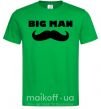Мужская футболка Big man mustache Зеленый фото