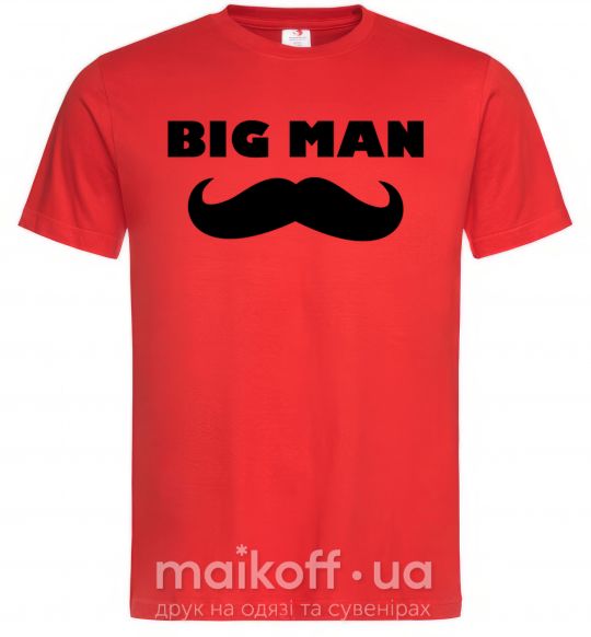 Чоловіча футболка Big man mustache Червоний фото