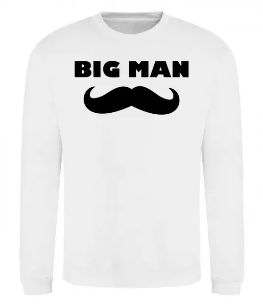 Світшот Big man mustache Білий фото