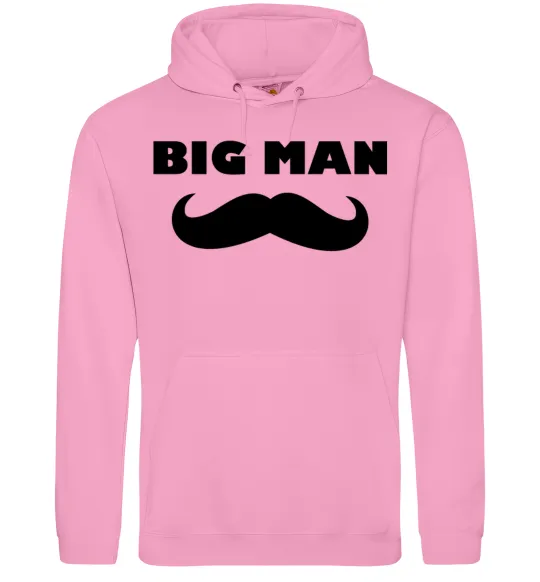 Чоловіча толстовка (худі) Big man mustache Рожевий фото