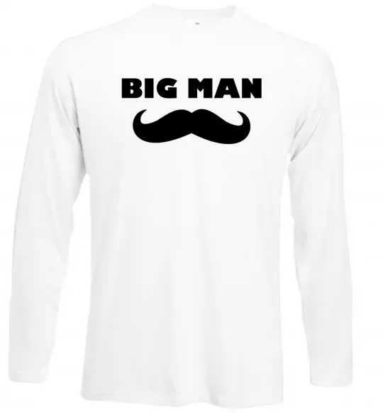 Лонгслів Big man mustache Білий фото