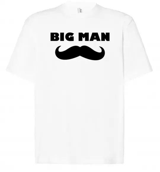 Футболка Оверсайз Big man mustache Білий фото