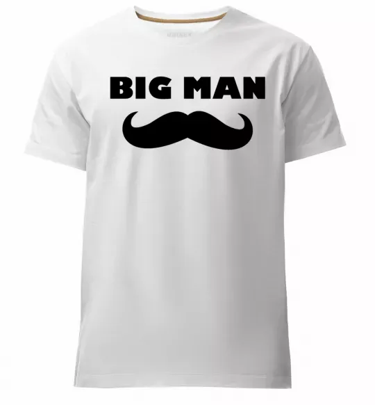 Чоловіча преміум футболка Big man mustache Білий фото
