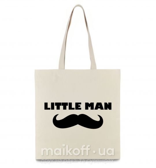 Еко-сумка Little man mustache Бежевий фото