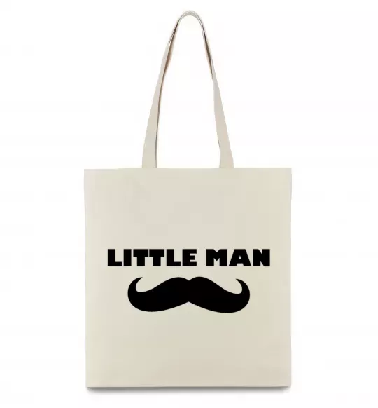 Еко-сумка Little man mustache Бежевий фото