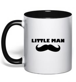 Чашка с цветной ручкой Little man mustache