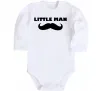Дитячий бодік Little man mustache Білий фото