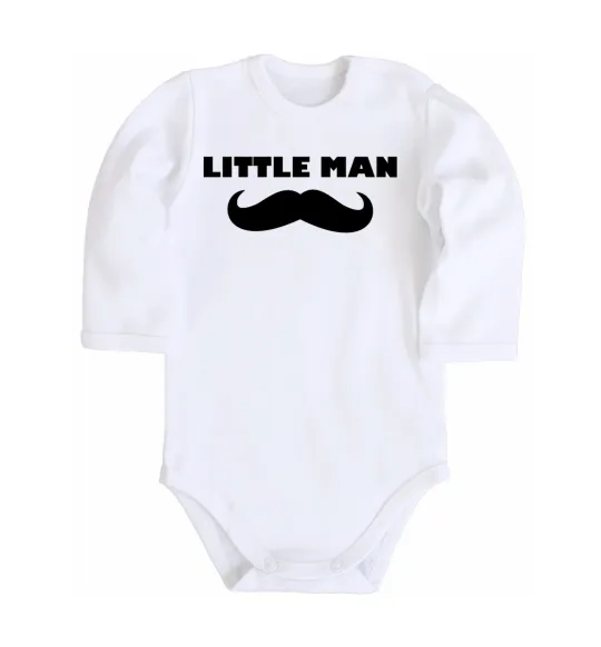 Детский боди Little man mustache Белый фото