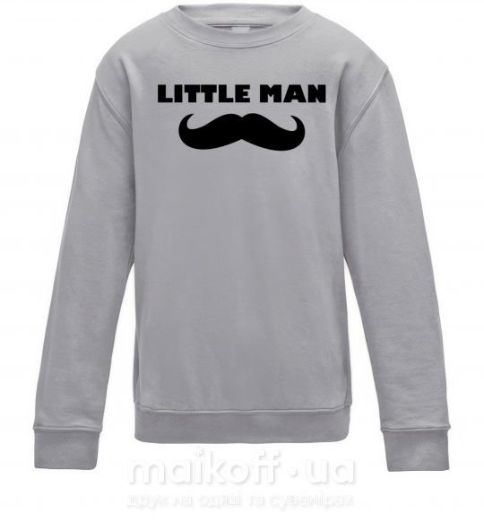 Детский Свитшот Little man mustache Серый меланж фото