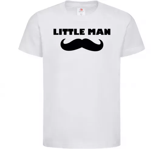 Детская футболка Little man mustache Белый фото