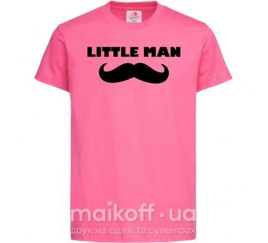 Детская футболка Little man mustache Ярко-розовый фото