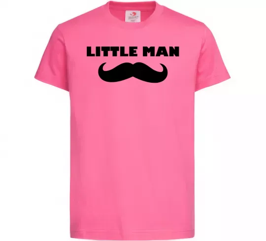 Детская футболка Little man mustache Ярко-розовый фото