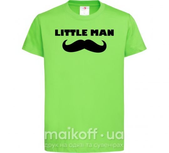 Дитяча футболка Little man mustache Лаймовий фото