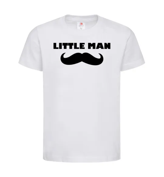 Детская футболка Little man mustache Белый фото