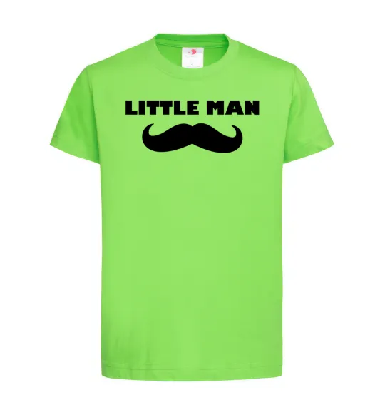 Детская футболка Little man mustache Лаймовый фото