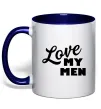 Чашка с цветной ручкой Love my men Глубокий темно-синий Чашка с цветной ручкой Love my men Глубокий темно-синий фото