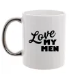 Чашка с цветной ручкой Love my men Серебро Чашка с цветной ручкой Love my men Серебро фото