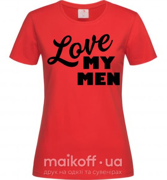 Жіноча футболка Love my men Червоний фото
