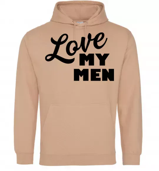 Женская толстовка (худи) Love my men Песочный фото